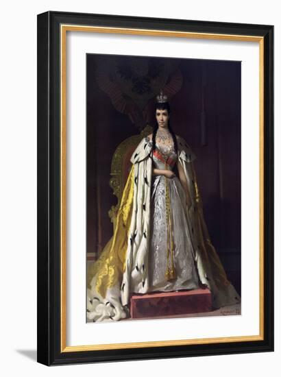 Portrait of Empress Maria Feodorovna, Princess Dagmar of Denmark, 1883 (Chromolithograph)-Ivan Nikolayevich Kramskoi-Framed Giclee Print