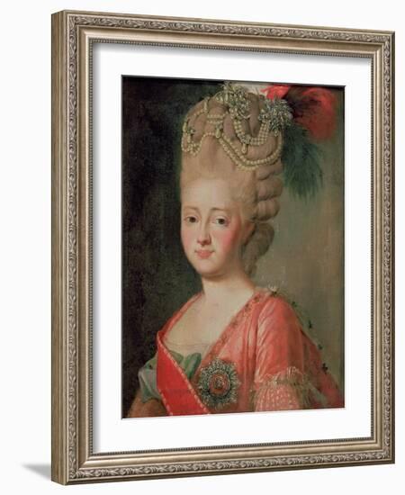 Portrait of Empress Maria Fyodorina, 1770s-Alexander Roslin-Framed Giclee Print