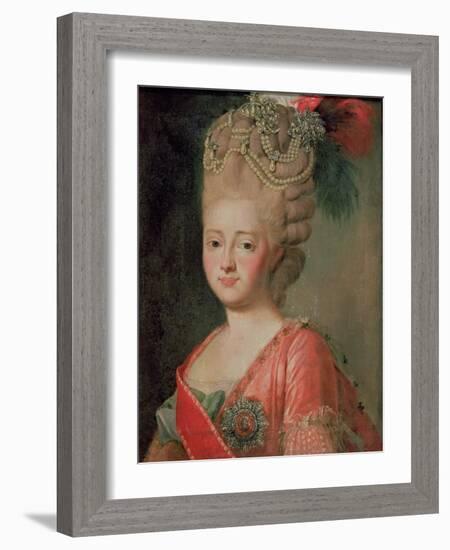 Portrait of Empress Maria Fyodorina, 1770s-Alexander Roslin-Framed Giclee Print