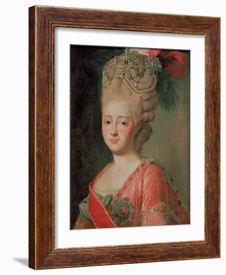 Portrait of Empress Maria Fyodorina, 1770s-Alexander Roslin-Framed Giclee Print