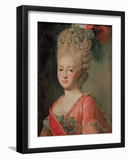 Portrait of Empress Maria Fyodorina, 1770s-Alexander Roslin-Framed Giclee Print