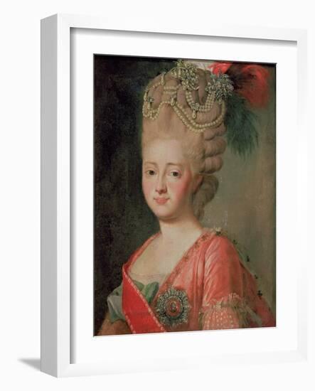 Portrait of Empress Maria Fyodorina, 1770s-Alexander Roslin-Framed Giclee Print