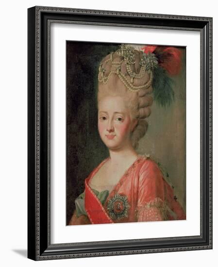 Portrait of Empress Maria Fyodorina, 1770s-Alexander Roslin-Framed Giclee Print