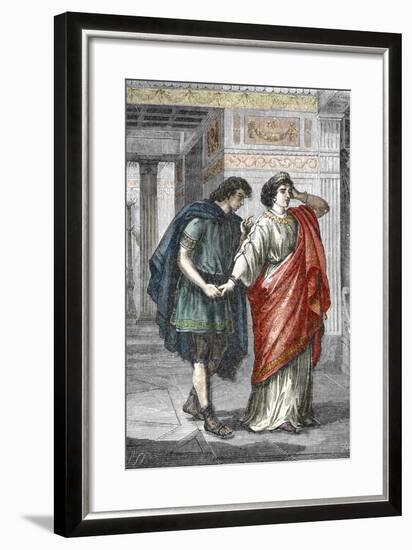 Portrait of Empress Valeria Messalina with Her Lover Gaius Silius, 1St Century-null-Framed Giclee Print