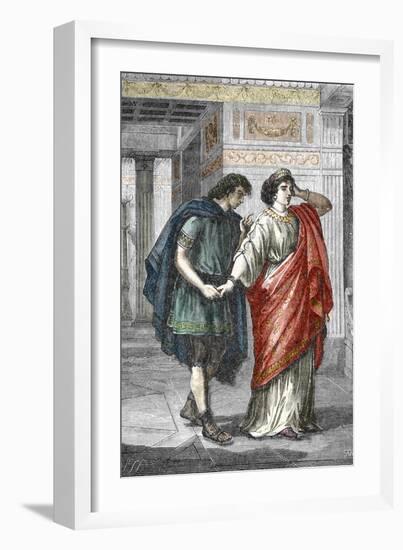 Portrait of Empress Valeria Messalina with Her Lover Gaius Silius, 1St Century-null-Framed Giclee Print