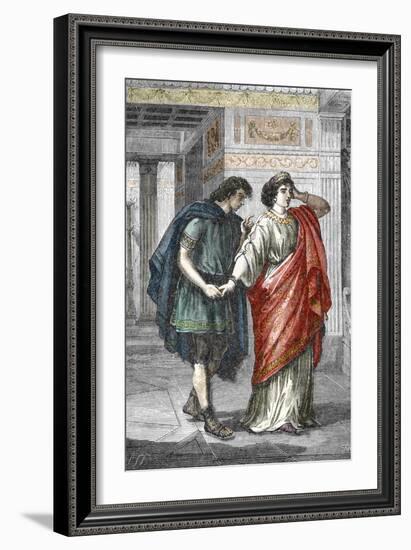 Portrait of Empress Valeria Messalina with Her Lover Gaius Silius, 1St Century-null-Framed Giclee Print