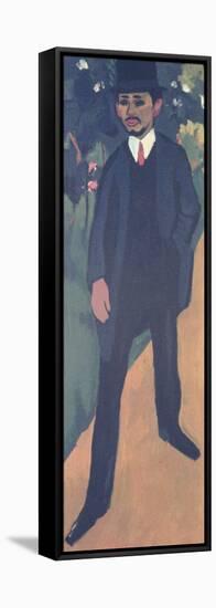 Portrait of Erich Heckel (1883-1970) 1911 (Oil on Canvas)-Ernst Ludwig Kirchner-Framed Premier Image Canvas