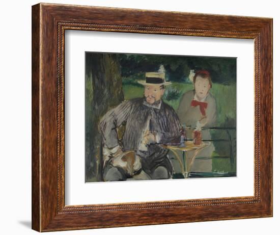 Portrait of Ernest Hoschedé with His Daughter Marthe, C. 1876-Edouard Manet-Framed Giclee Print