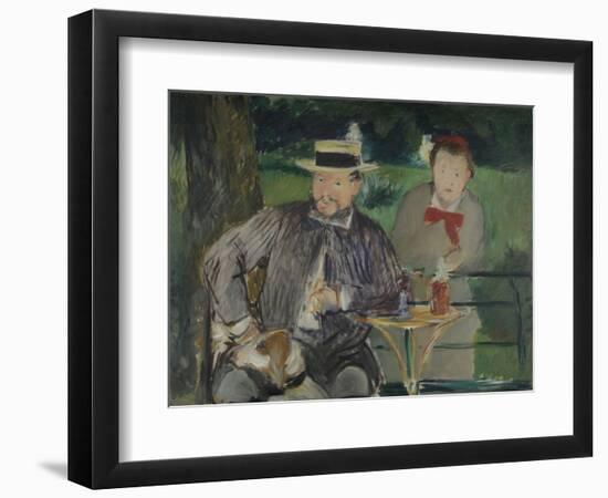 Portrait of Ernest Hoschedé with His Daughter Marthe, C. 1876-Edouard Manet-Framed Giclee Print