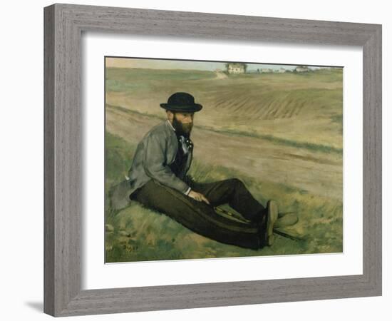 Portrait of Eugene Manet-Edgar Degas-Framed Giclee Print