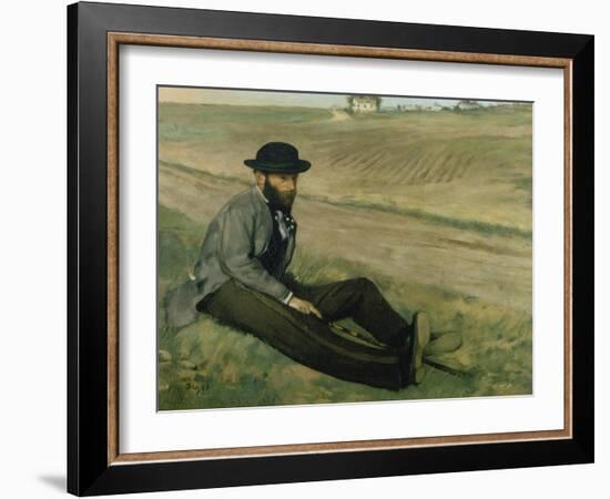 Portrait of Eugene Manet-Edgar Degas-Framed Giclee Print