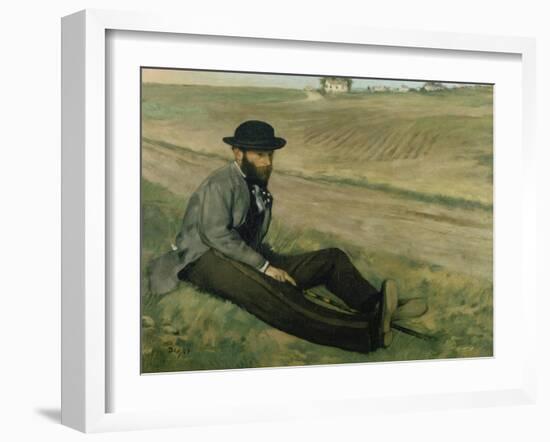 Portrait of Eugene Manet-Edgar Degas-Framed Giclee Print