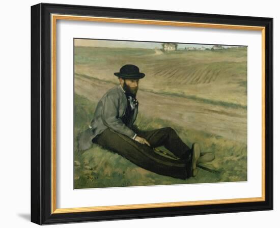 Portrait of Eugene Manet-Edgar Degas-Framed Giclee Print