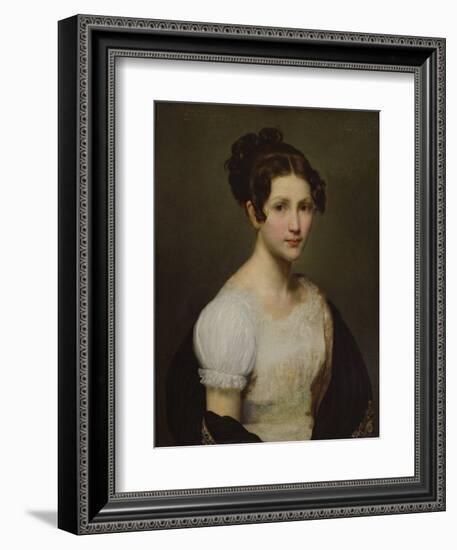 Portrait of Eugénie-Pamela Larivière, Sister of the Artist (Oil on Canvas)-Charles-Philippe Lariviere-Framed Giclee Print
