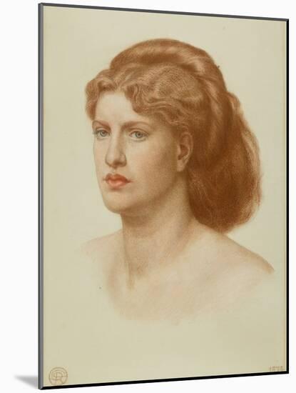 Portrait of Fanny Cornforth, Head and Shoulders, 1874 (Coloured Chalk on Paper)-Dante Gabriel Charles Rossetti-Mounted Giclee Print