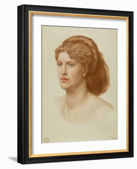 Portrait of Fanny Cornforth, Head and Shoulders, 1874 (Coloured Chalk on Paper)-Dante Gabriel Charles Rossetti-Framed Giclee Print