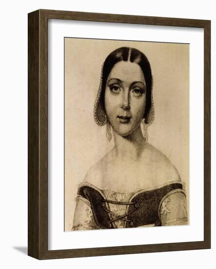 Portrait of Fanny Goldberg, Soprano, Interpreter of Caterina Cornaro-Gaetano Gandolfi-Framed Giclee Print