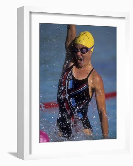 Portrait of Female Swimmer-null-Framed Photographic Print