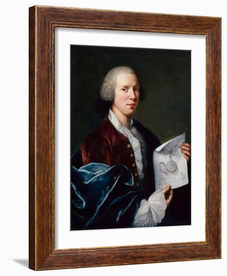 Portrait of Ferdinand Berthoud Holding a Parchment-Joseph Siffred Duplessis-Framed Giclee Print