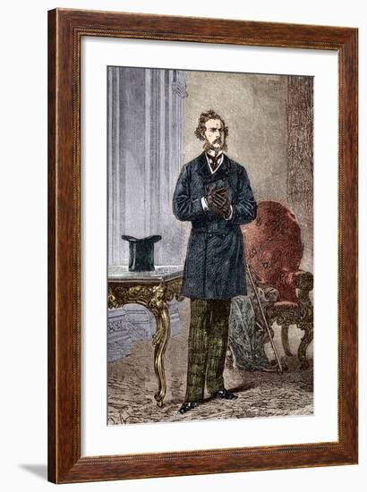 Portrait of Fictional Main Protagonist Phileas Fogg from around the World in Eighty Days by Verne-null-Framed Photographic Print