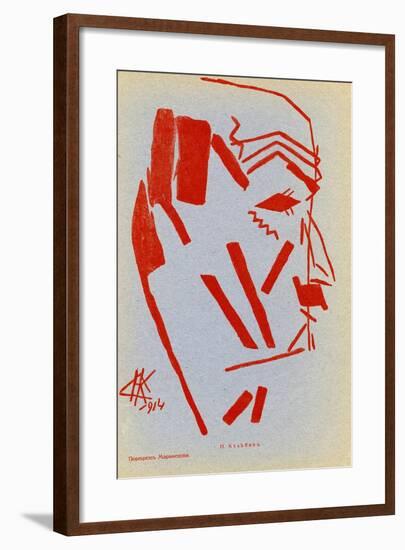 Portrait of Filippo Tommaso Marinetti, 1914-Nikolai Ivanovich Kulbin-Framed Giclee Print