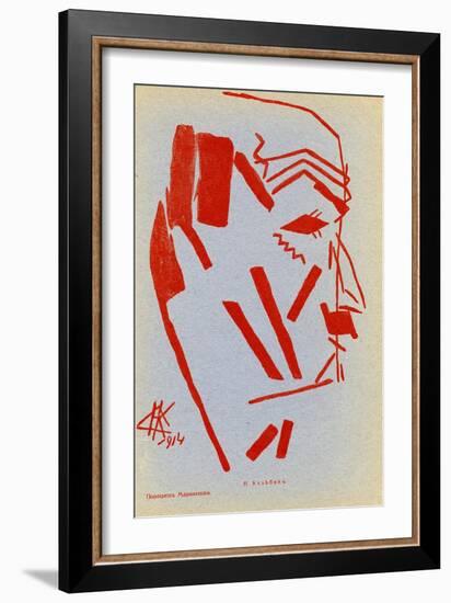 Portrait of Filippo Tommaso Marinetti, 1914-Nikolai Ivanovich Kulbin-Framed Giclee Print