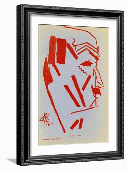 Portrait of Filippo Tommaso Marinetti, 1914-Nikolai Ivanovich Kulbin-Framed Giclee Print