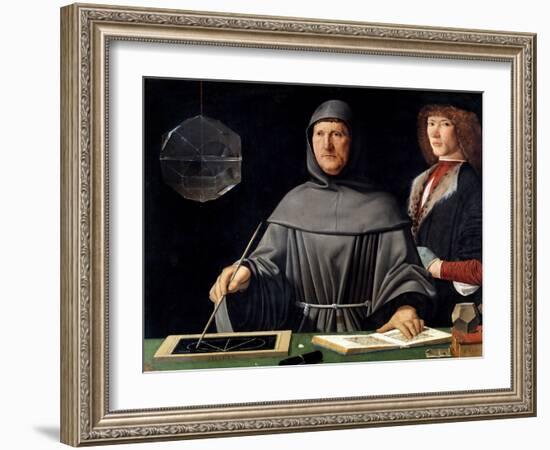 Portrait of Fra Luca Pacioli by Jacopo De Barbari-null-Framed Giclee Print