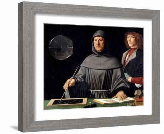 Portrait of Fra Luca Pacioli by Jacopo De Barbari-null-Framed Giclee Print