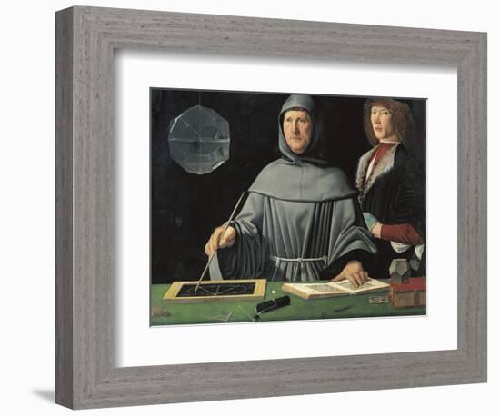 Portrait of Fra Luca Pacioli with a Pupil-Jacopo de'Barbari-Framed Premium Giclee Print