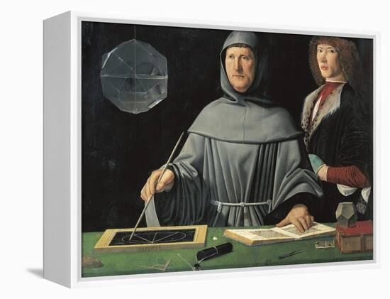 Portrait of Fra Luca Pacioli with a Pupil-Jacopo de'Barbari-Framed Stretched Canvas