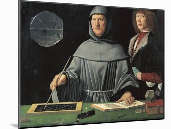 Portrait of Fra Luca Pacioli with a Pupil-Jacopo de'Barbari-Mounted Art Print