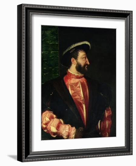 Portrait of Francis I (1494-1547) 1538-Titian (Tiziano Vecelli)-Framed Giclee Print