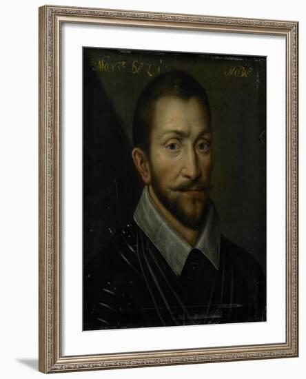 Portrait of Francois De La Noue, Seigneur De Teligny, Surnamed Bras De Fer and Le Bayard Huguenot-null-Framed Art Print