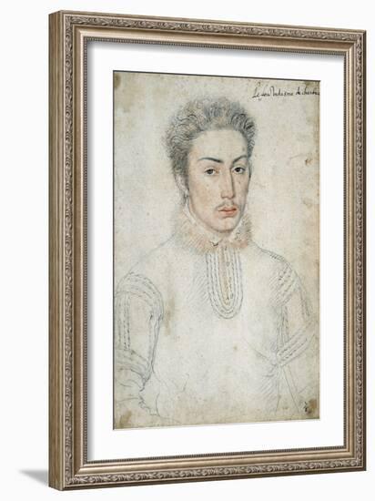 Portrait of Francois De Vendome - by Francois Clouet-null-Framed Giclee Print