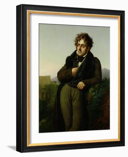 Portrait of Francois Rene (1768-1848) Vicomte De Chateaubriand, 1811-Anne-Louis Girodet de Roussy-Trioson-Framed Giclee Print