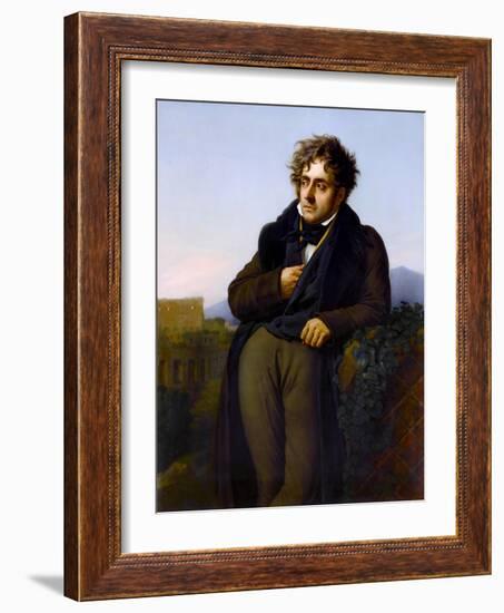 Portrait of François-René, Vicomte De Chateaubriand (1768-184)-Anne-Louis Girodet de Roussy-Trioson-Framed Giclee Print