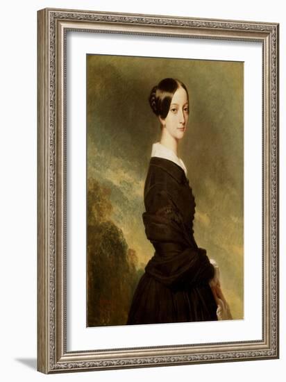 Portrait of Francoise Caroline De Bourbon Bragance, Princess of Joinville (1824-1898) Painting by X-Franz Xaver Winterhalter-Framed Giclee Print