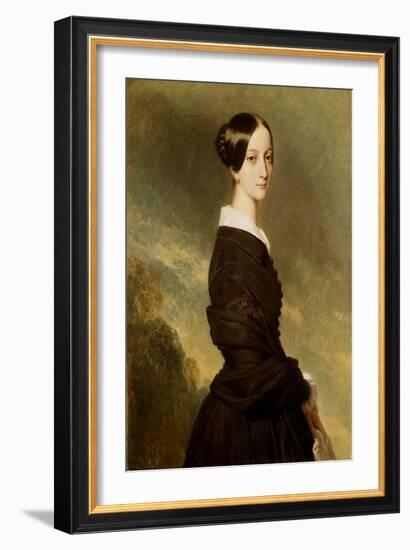 Portrait of Francoise Caroline De Bourbon Bragance, Princess of Joinville (1824-1898) Painting by X-Franz Xaver Winterhalter-Framed Giclee Print