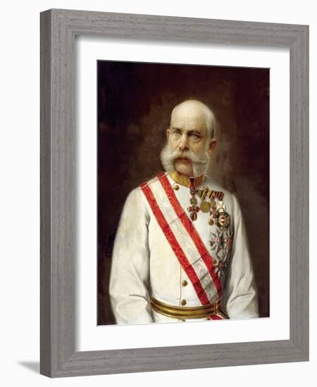 Portrait of Franz Joseph I of Austria - Anonymous. Oil on Canvas, C. 1910. Private Collection-Anonymous Anonymous-Framed Giclee Print