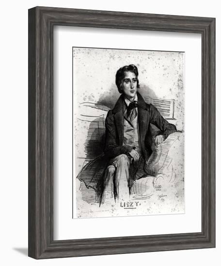 Portrait of Franz Liszt (1811-86) August 1832-Achille Deveria-Framed Giclee Print