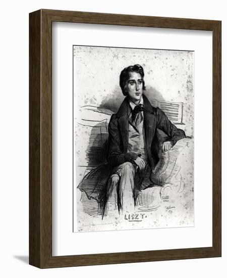 Portrait of Franz Liszt (1811-86) August 1832-Achille Deveria-Framed Giclee Print