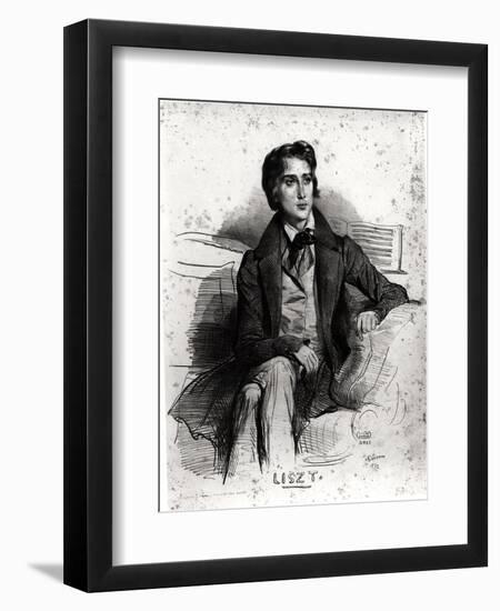 Portrait of Franz Liszt (1811-86) August 1832-Achille Deveria-Framed Giclee Print