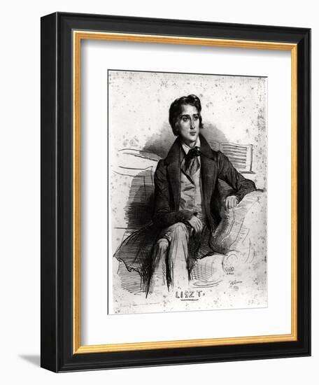 Portrait of Franz Liszt (1811-86) August 1832-Achille Deveria-Framed Giclee Print