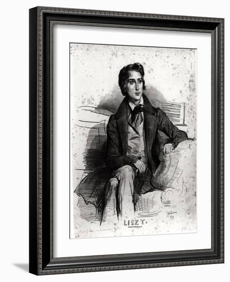 Portrait of Franz Liszt (1811-86) August 1832-Achille Deveria-Framed Giclee Print