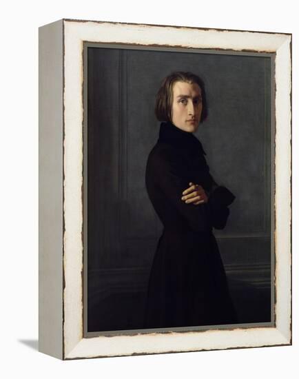 Portrait of Franz Liszt 1839-Henri Lehmann-Framed Premier Image Canvas