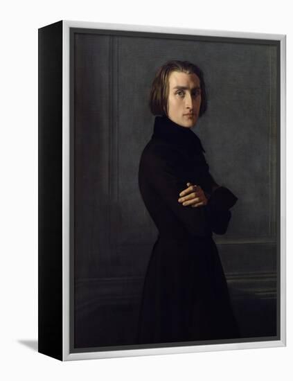 Portrait of Franz Liszt 1839-Henri Lehmann-Framed Premier Image Canvas