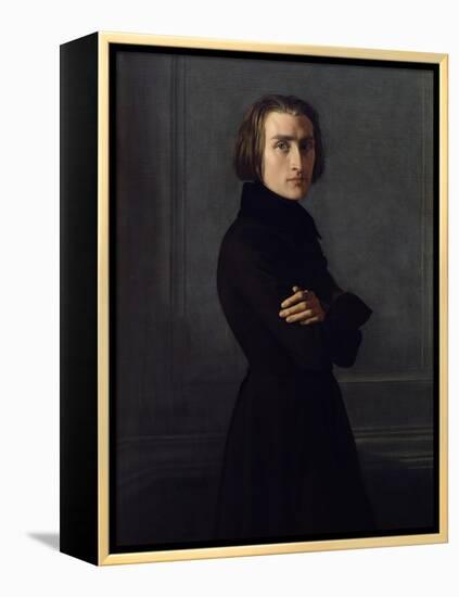 Portrait of Franz Liszt 1839-Henri Lehmann-Framed Premier Image Canvas