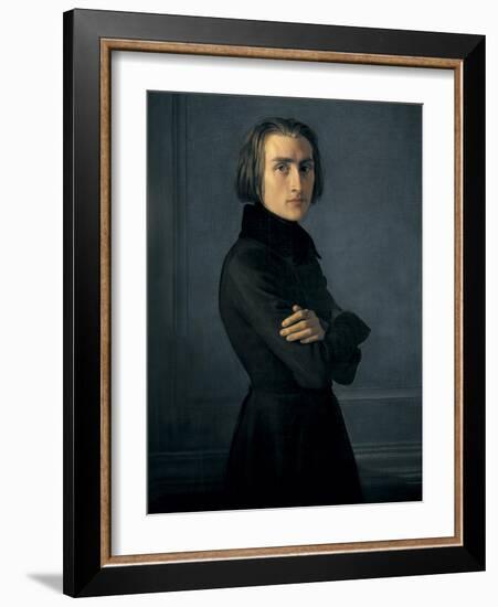 Portrait of Franz Liszt-Henri Lehmann-Framed Art Print