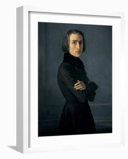 Portrait of Franz Liszt-Henri Lehmann-Framed Art Print